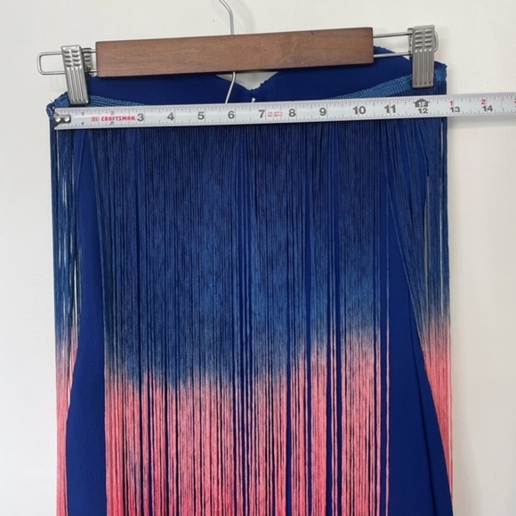 COPY - Royal Blue Mini Dress with Pink Ombré by Rare London US Size 2 xs - Picture 7 of 10